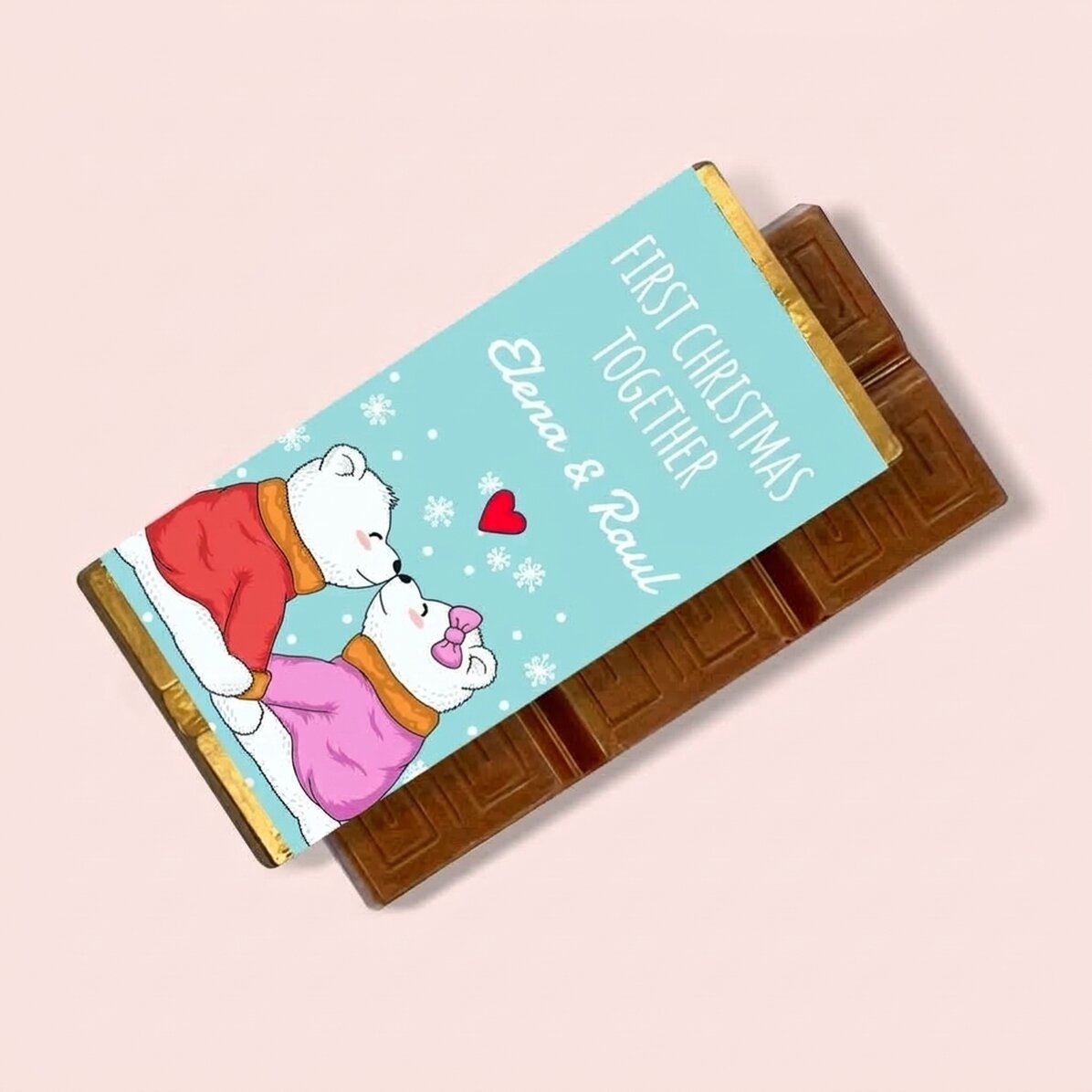 Mini-tablette de chocolat personnalisée avec un message - Premier Noël