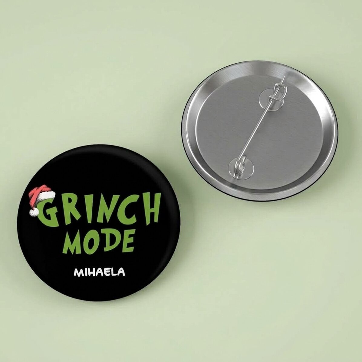 Badge personnalisé avec texte - Grinch Mode