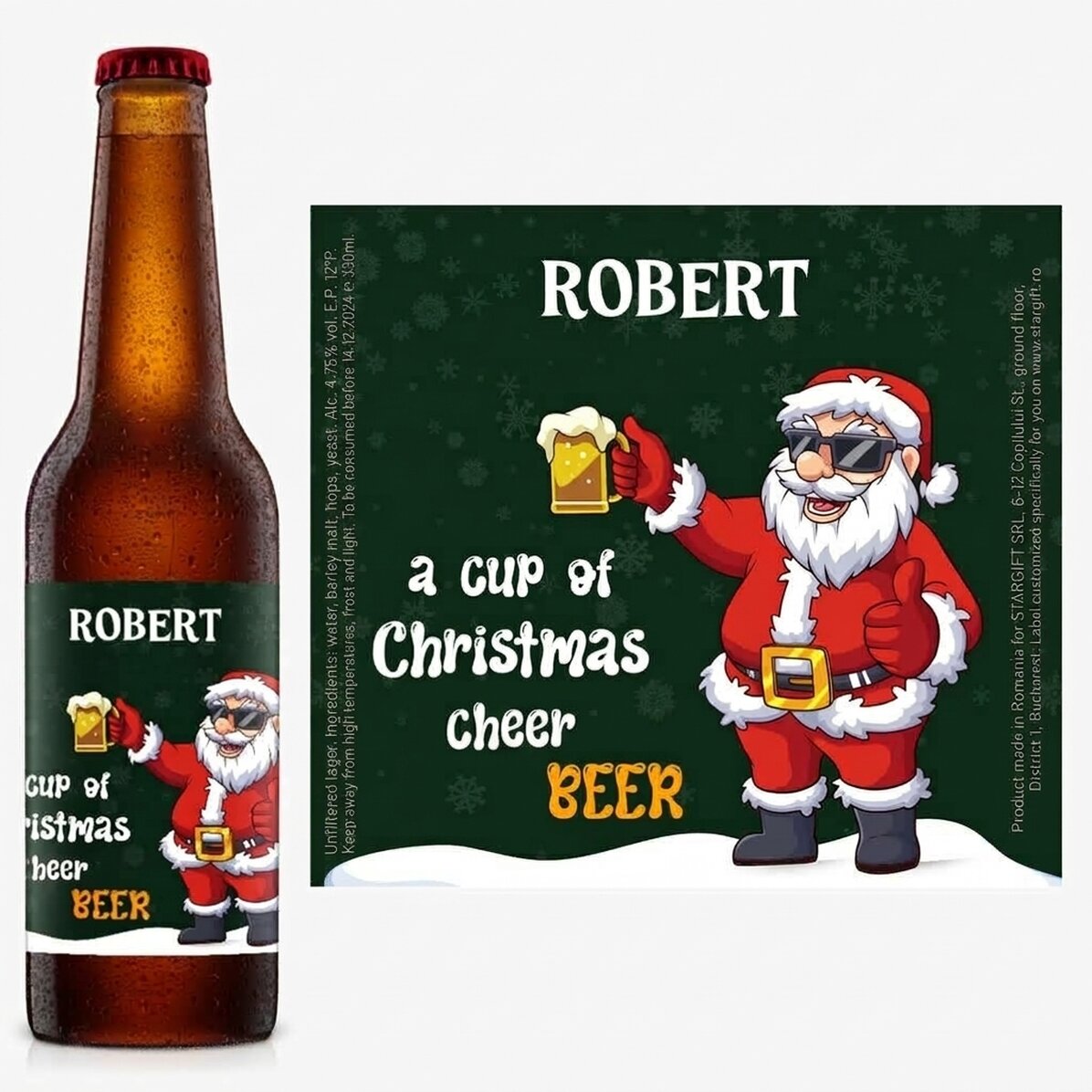 Bier met gepersonaliseerde tekst - Kerstbier