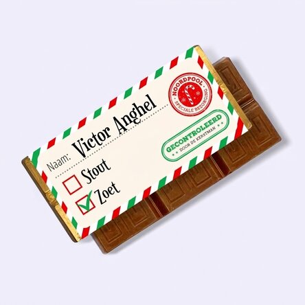 Gepersonaliseerde mini-chocoladereep met boodschap - Gecontroleerd door de Kerstman