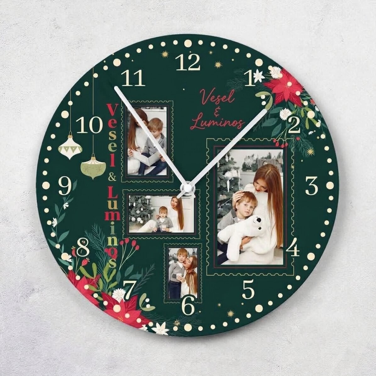 Montre personnalisée avec 4 photos - Souvenirs des fêtes