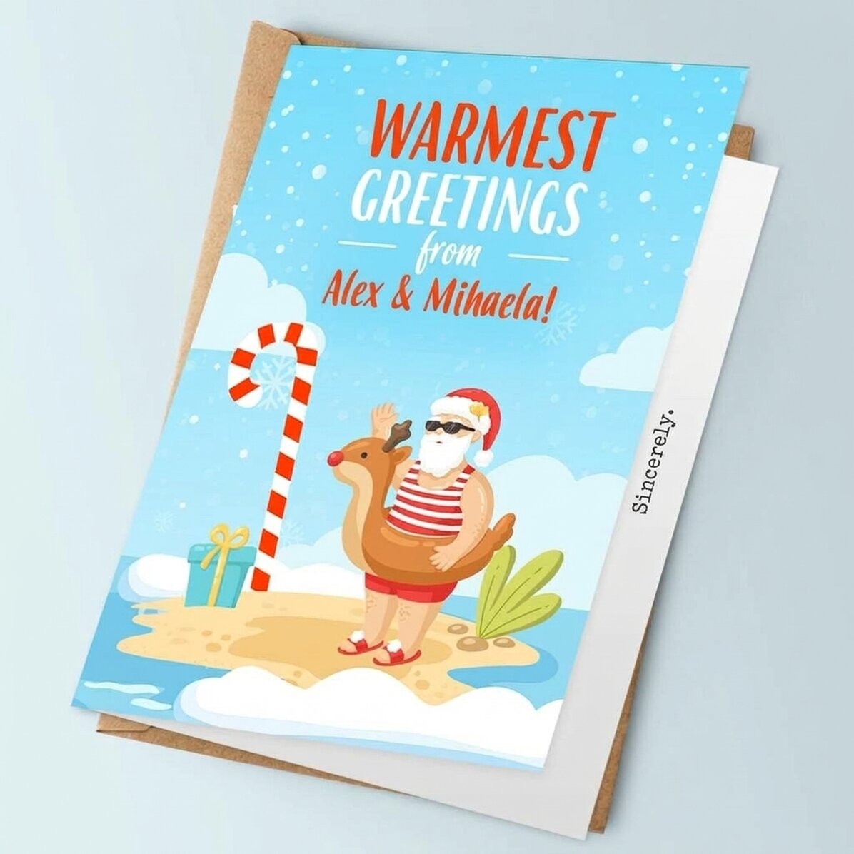 Gepersonaliseerde kerstkaart met tekst – Hartelijke wensen
