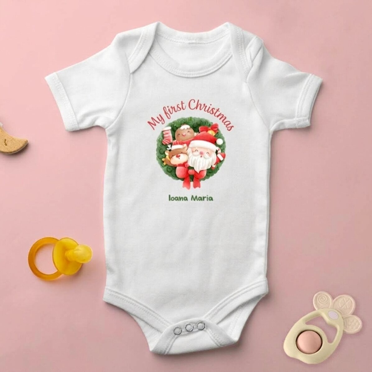 Body pour bébé personnalisé avec le texte « Mon premier Noël »