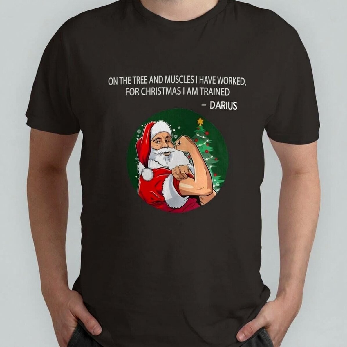 Katoenen T-shirt met gepersonaliseerde tekst - Christmas power