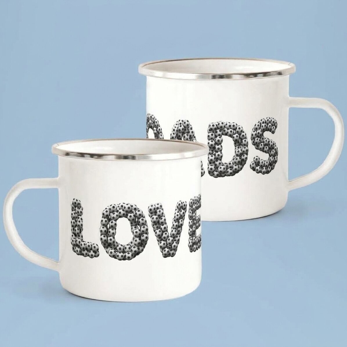 Tasse émaillée personnalisée avec un texte - Football