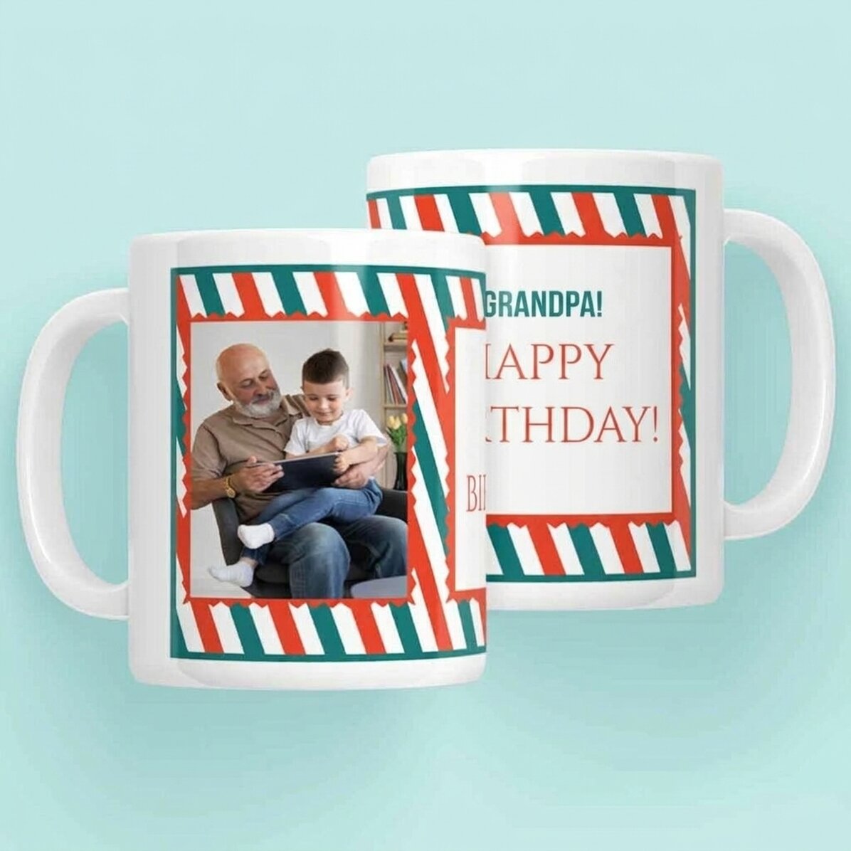 Tasse personnalisée avec un texte et une photo - Joyeux Noël !