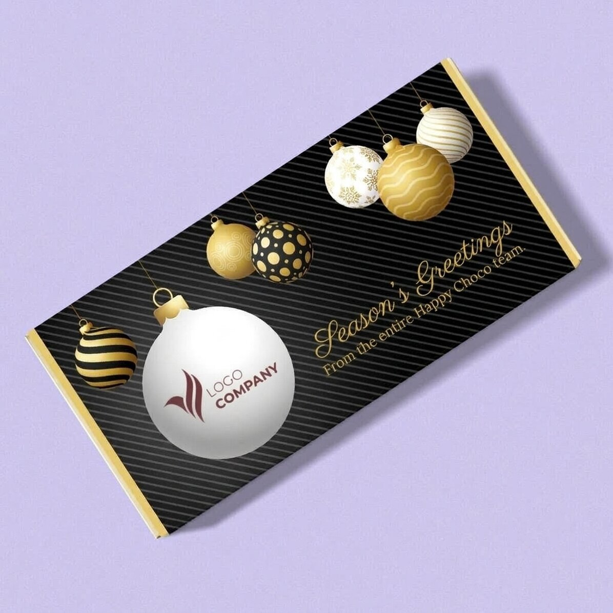 Chocolade op maat met boodschap en logo - Feestelijke groeten