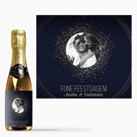 Mini-flesje mousserende wijn, gepersonaliseerd met tekst en foto - Sparks of Joy