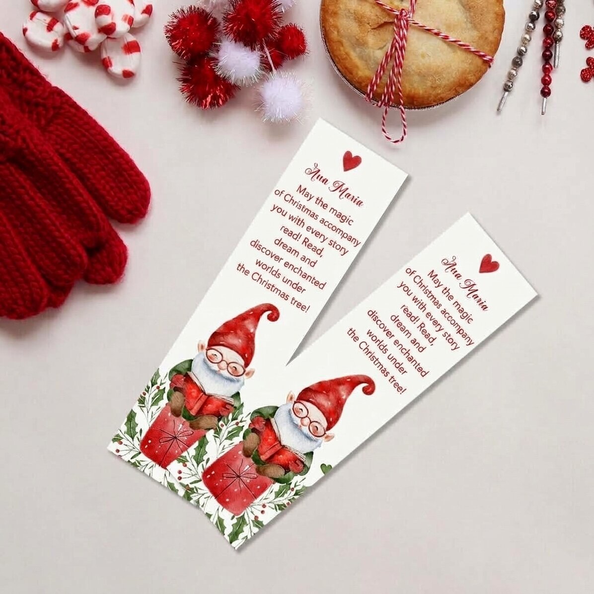 Marque-page personnalisé avec texte - Père Noël
