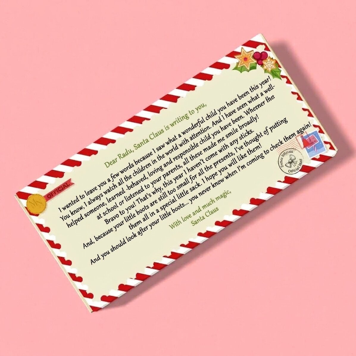Chocolade met een persoonlijk bericht – Brief van Sinterklaas