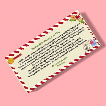Chocolade met een persoonlijk bericht – Brief van Sinterklaas