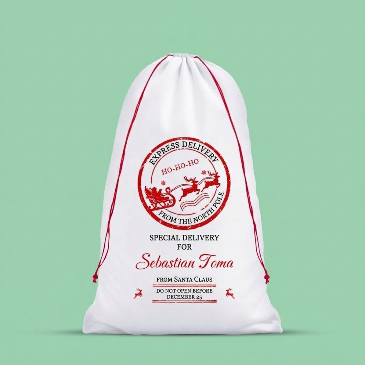 Witte cadeauzak met gepersonaliseerde tekst - Speciale bezorging