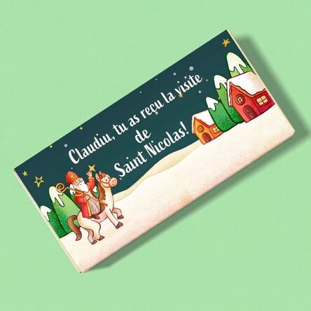 Chocolat personnalisé avec un message - Visite de Saint-Nicolas