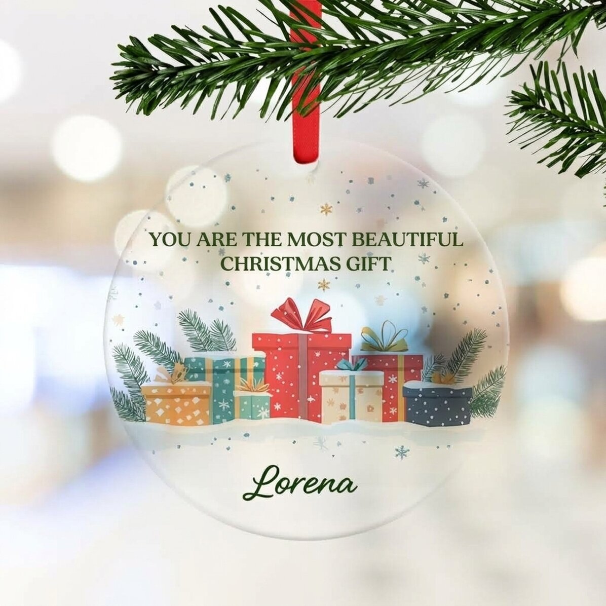 Décoration ronde personnalisée avec message - Le plus beau des cadeaux