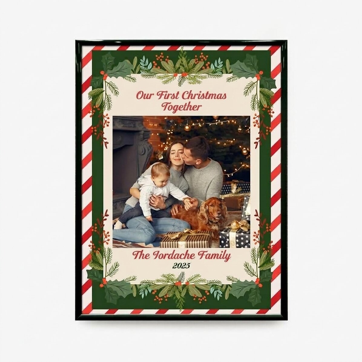 Tableau personnalisé avec une photo et un texte - Premier Noël