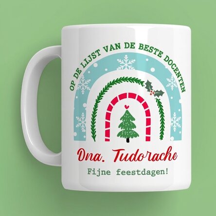 Gepersonaliseerde mok met boodschap voor leraren - Kerstmis