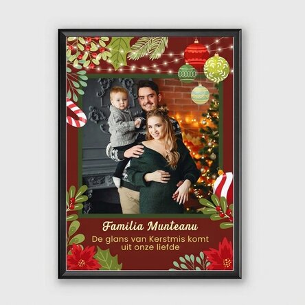 Gepersonaliseerd schilderij met een foto en tekst - De magie van Kerstmis