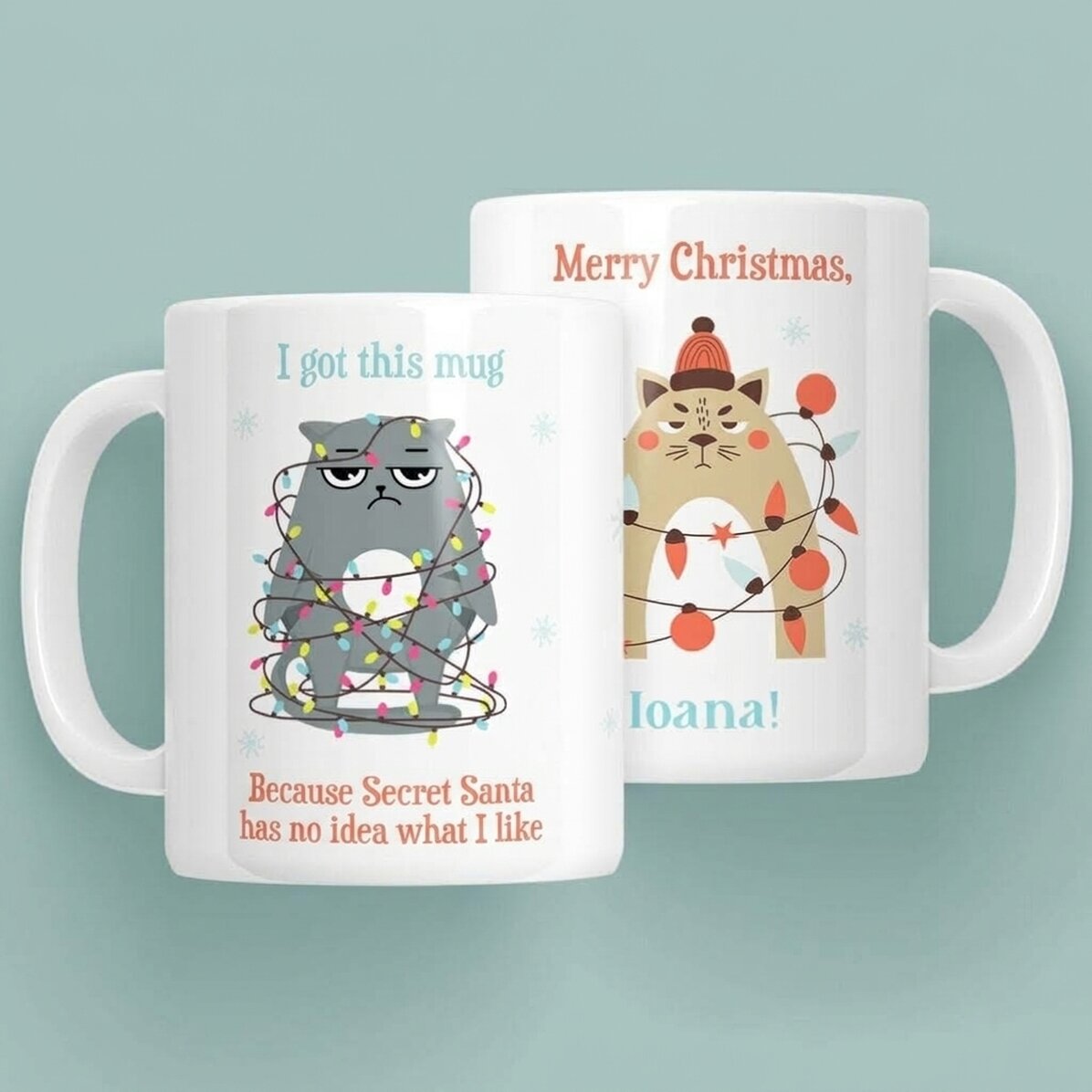 Tasse personnalisée avec message - Joyeux Noël !