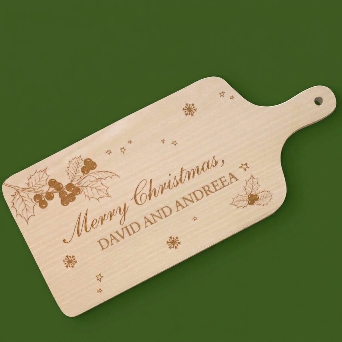 Planche à découper personnalisée avec un message de Noël