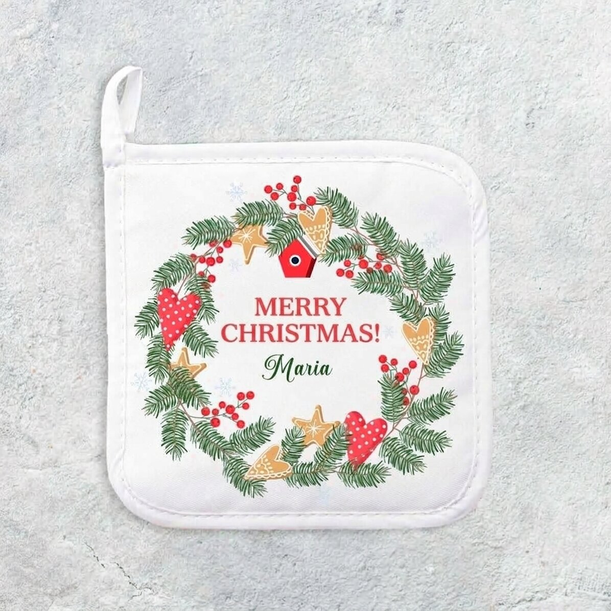 Sous-verre personnalisé avec un prénom - Joyeux Noël !