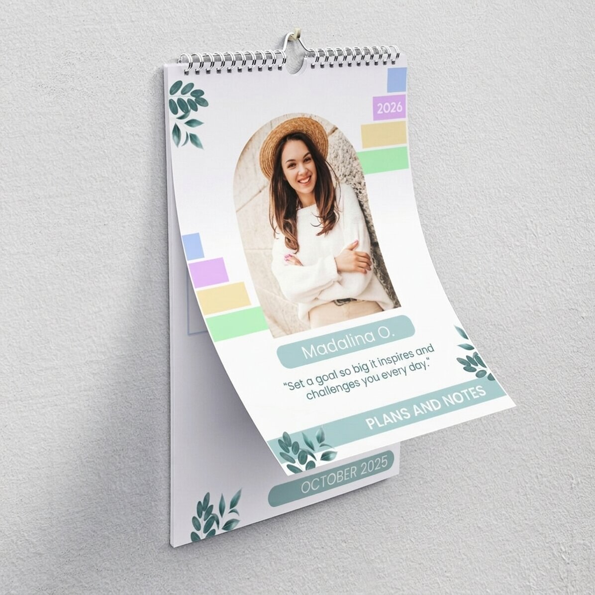 Gepersonaliseerde kalender met een foto en tekst - Planner