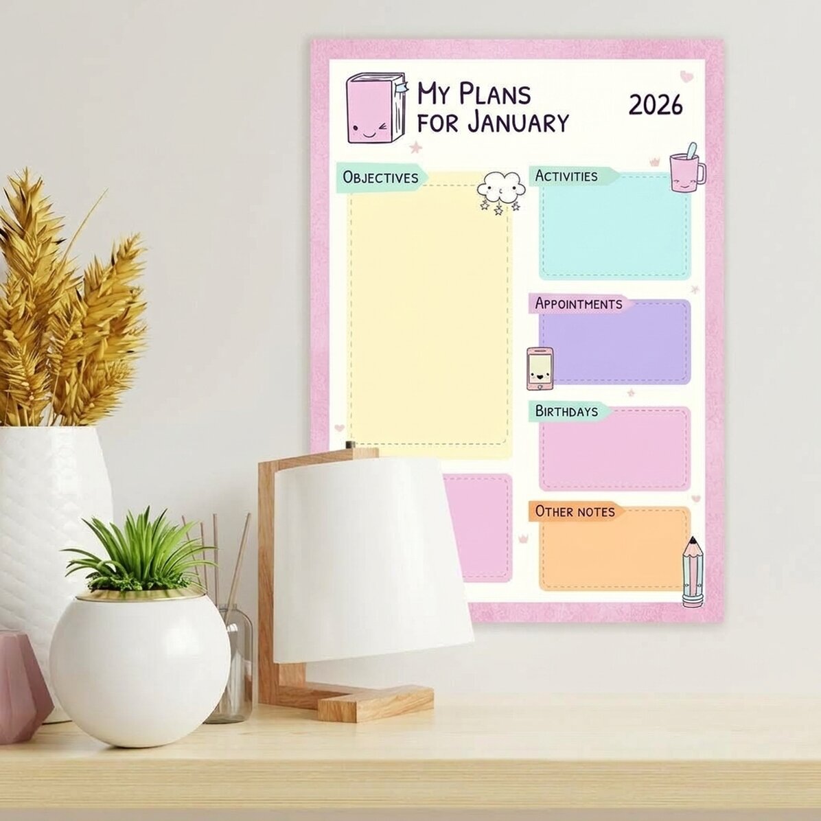 Gepersonaliseerde poster - Pastel planner