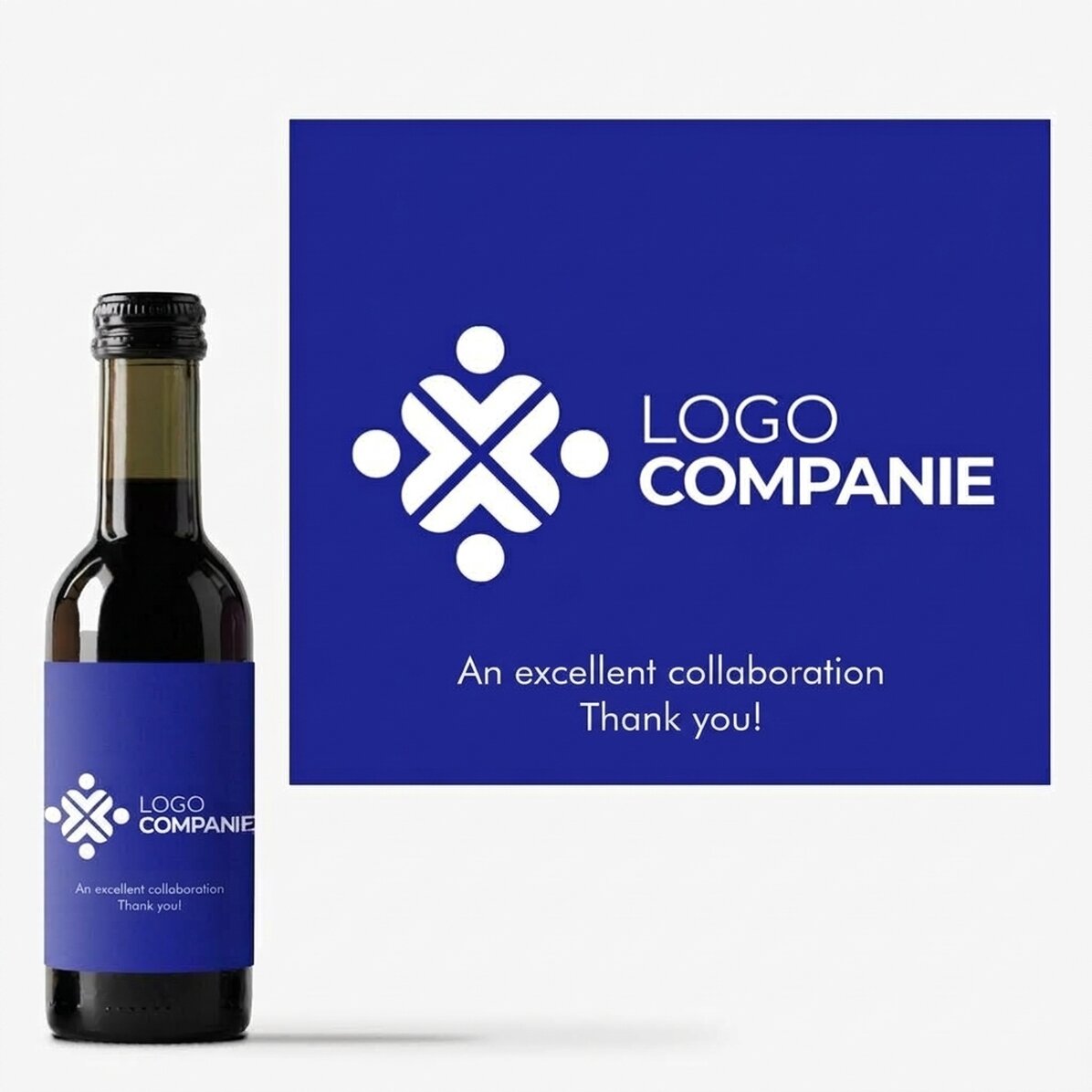 Mini-bouteille de vin personnalisée avec logo et texte