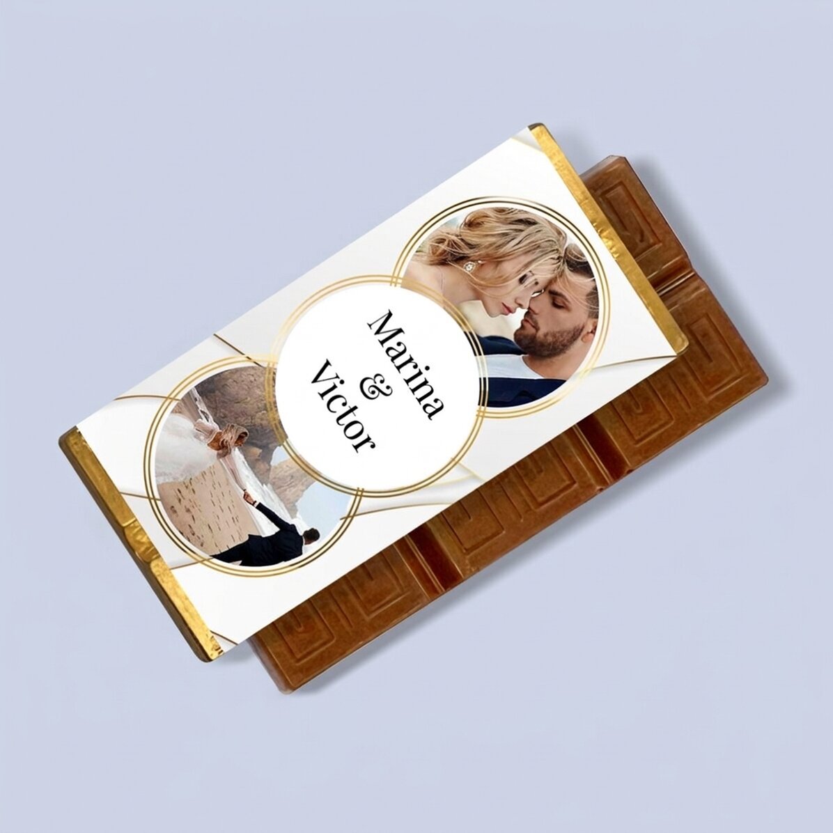 Gepersonaliseerde mini-chocoladereep met 2 foto