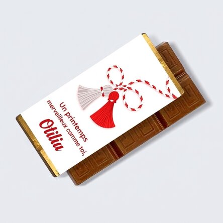 Mini-tablette de chocolat personnalisée avec un message