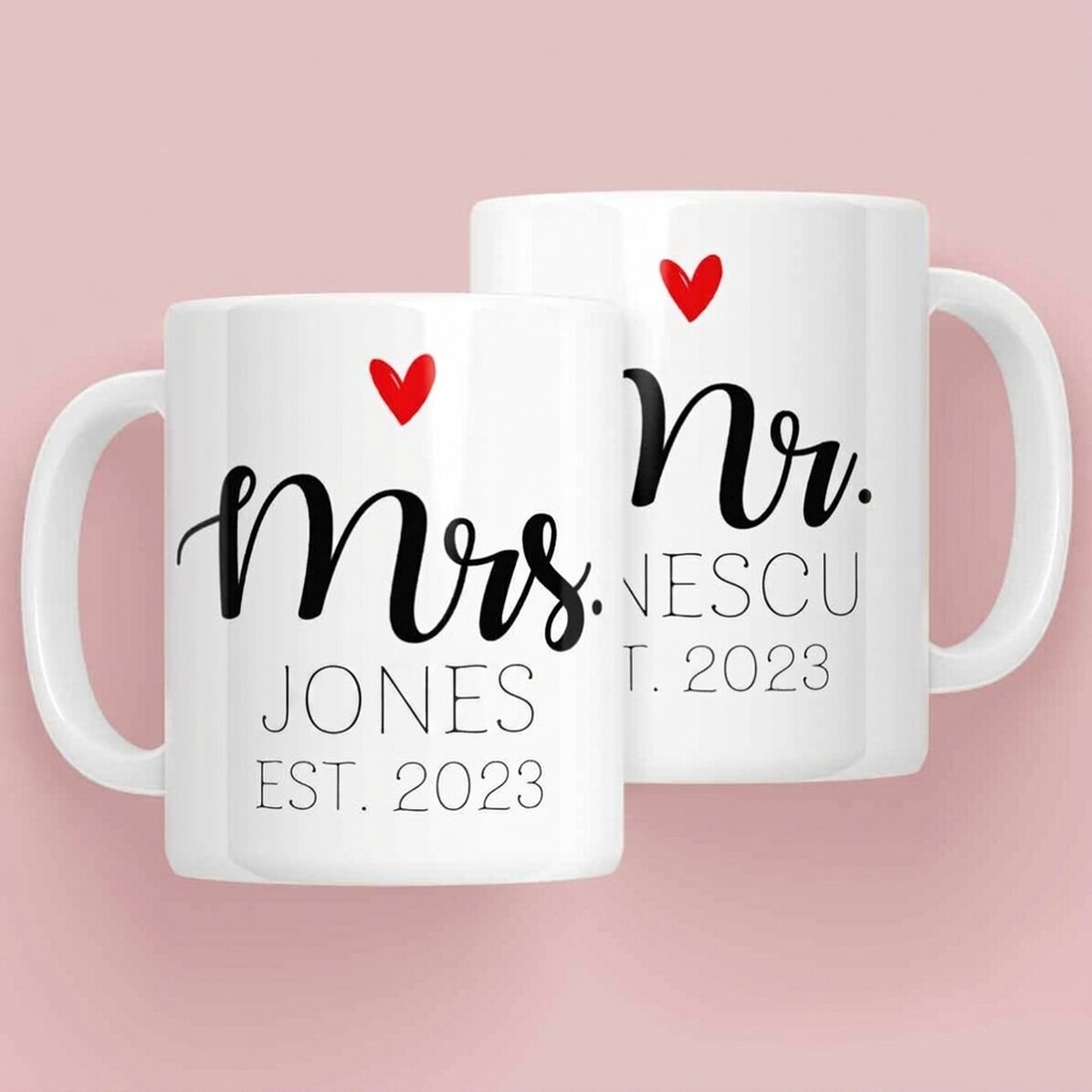 Mokken voor koppels met tekst - Mrs & Mr