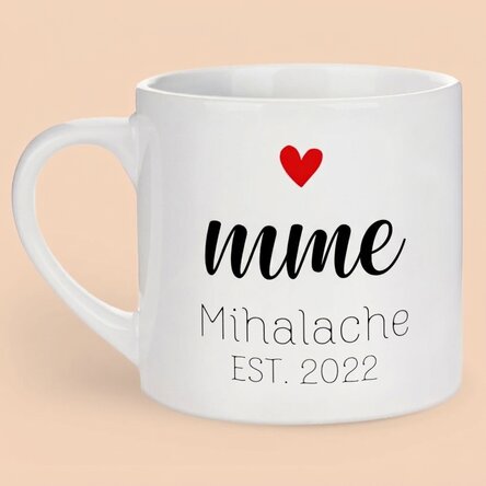 Tasse à espresso personnalisée avec message - Mrs & Mr