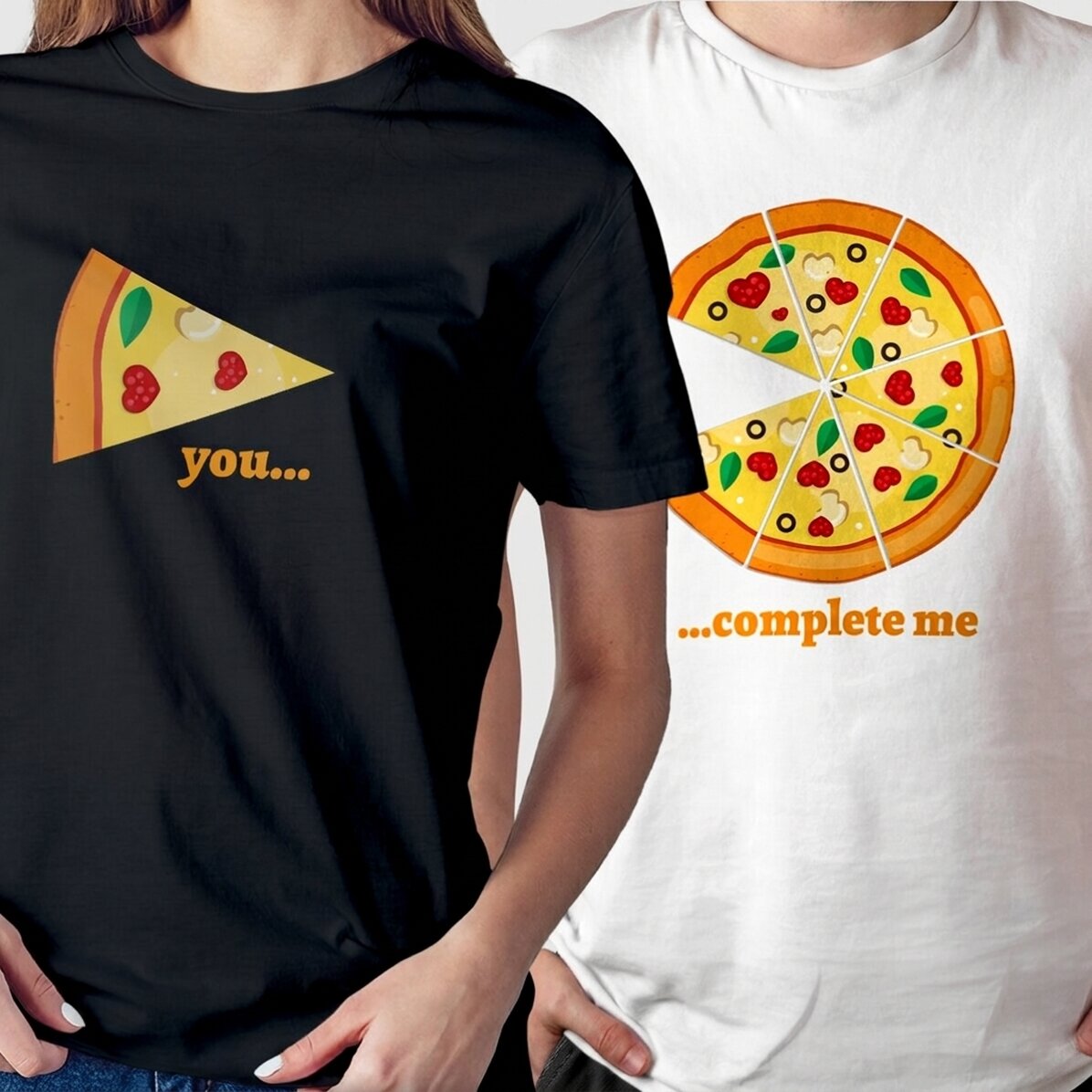 Katoenen T-shirt met gepersonaliseerde tekst - Pizza
