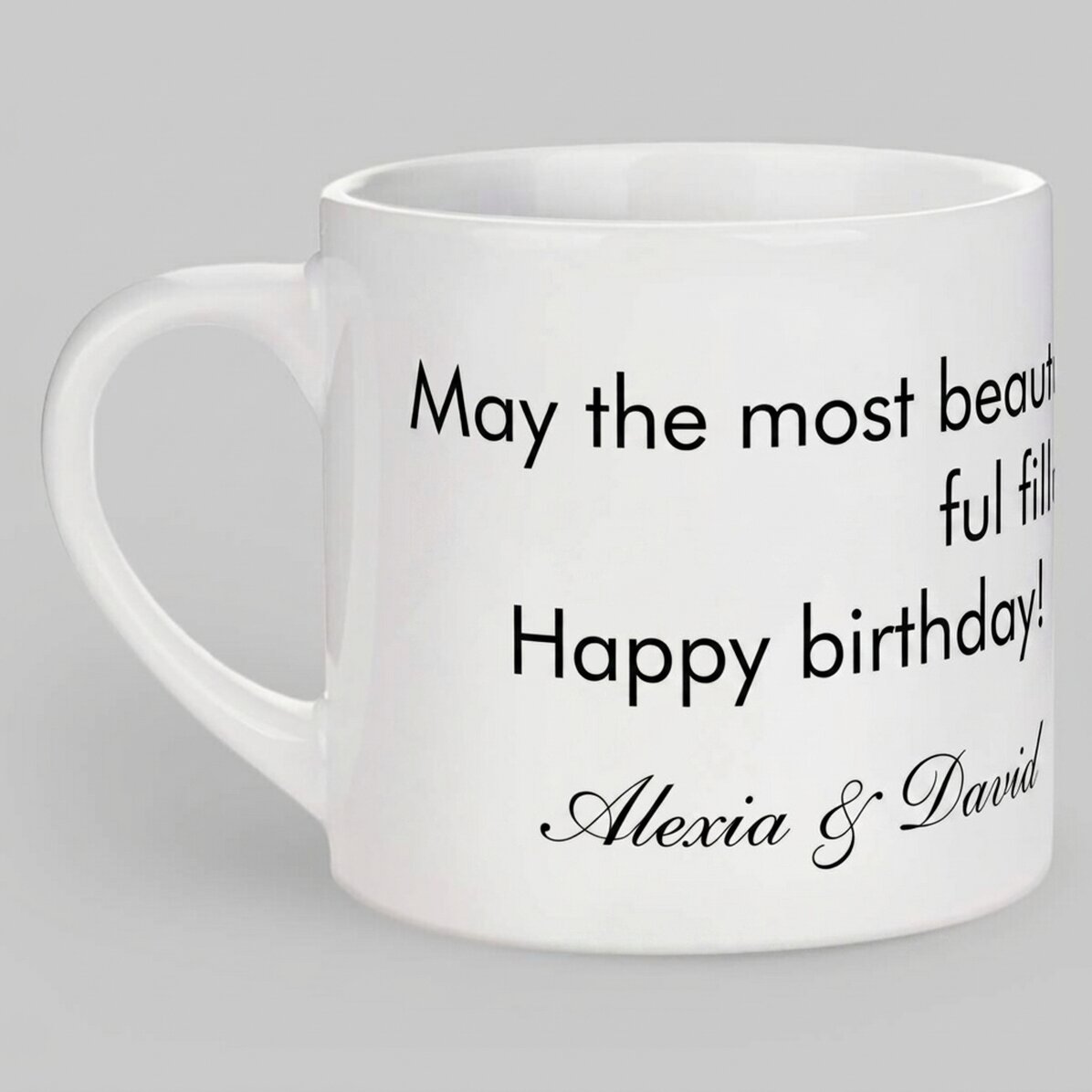 Tasse à espresso personnalisée avec un texte - Un message pour vos proches