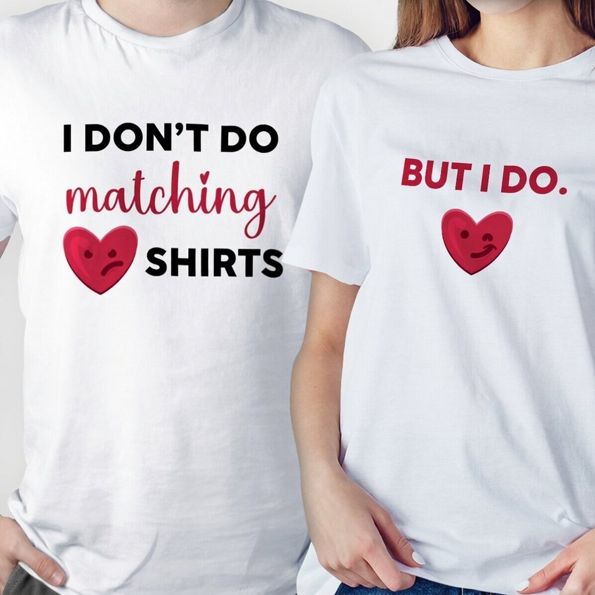 Op maat gemaakt katoenen T-shirt met tekst - Matching shirts