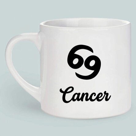 Tasse à espresso personnalisée avec photo et texte - Signe du Cancer