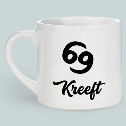 Gepersonaliseerde espressokop met foto en tekst - Sterrenbeeld Kreeft