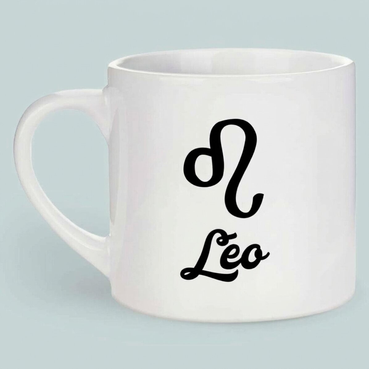Gepersonaliseerde espressokop met foto en tekst - Sterrenbeeld Leeuw