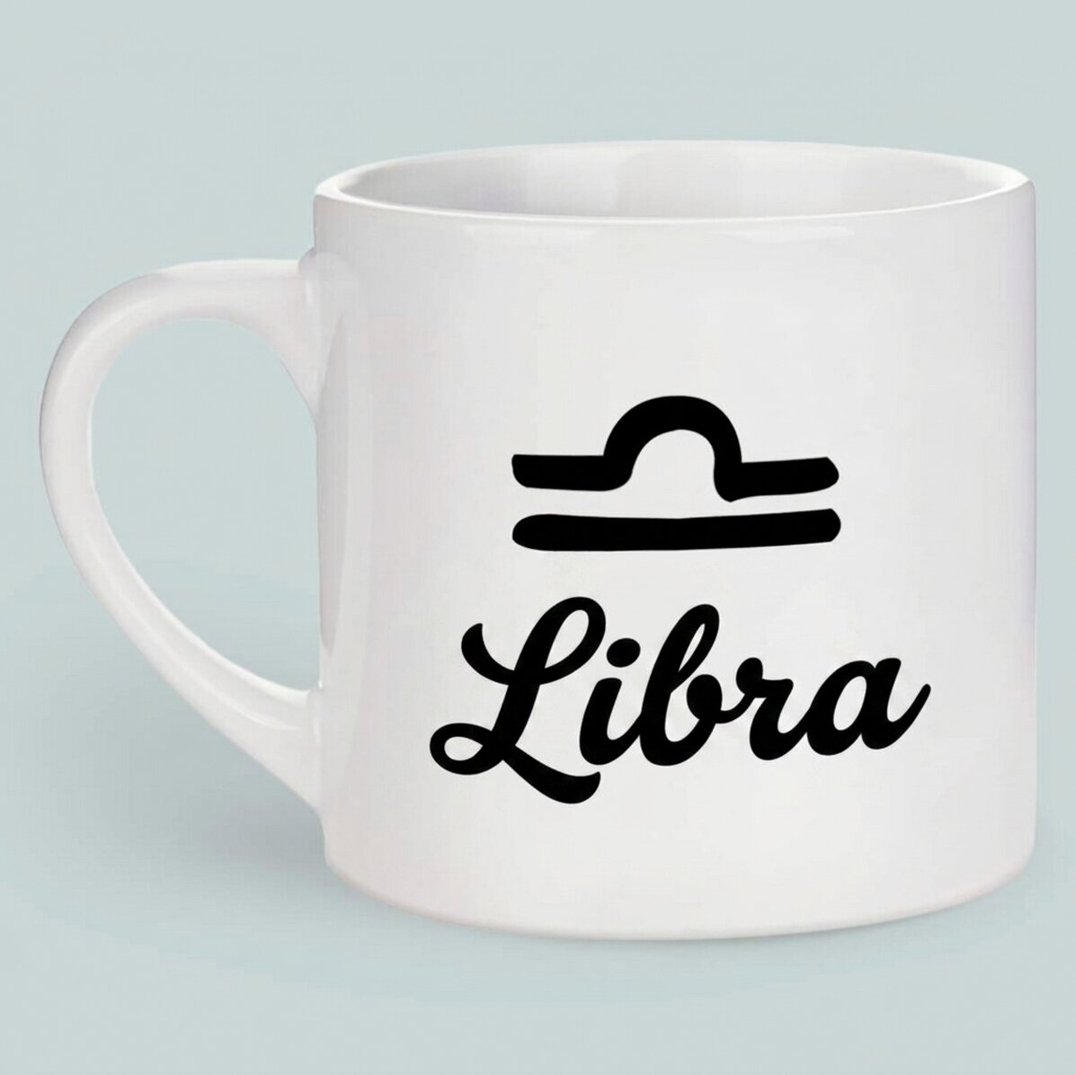 Gepersonaliseerde espressokop met foto en tekst - Sterrenbeeld Weegschaal