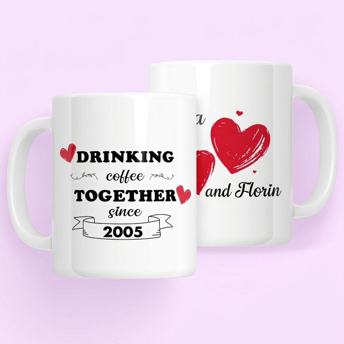 Gepersonaliseerde mok met tekst - Drinking together