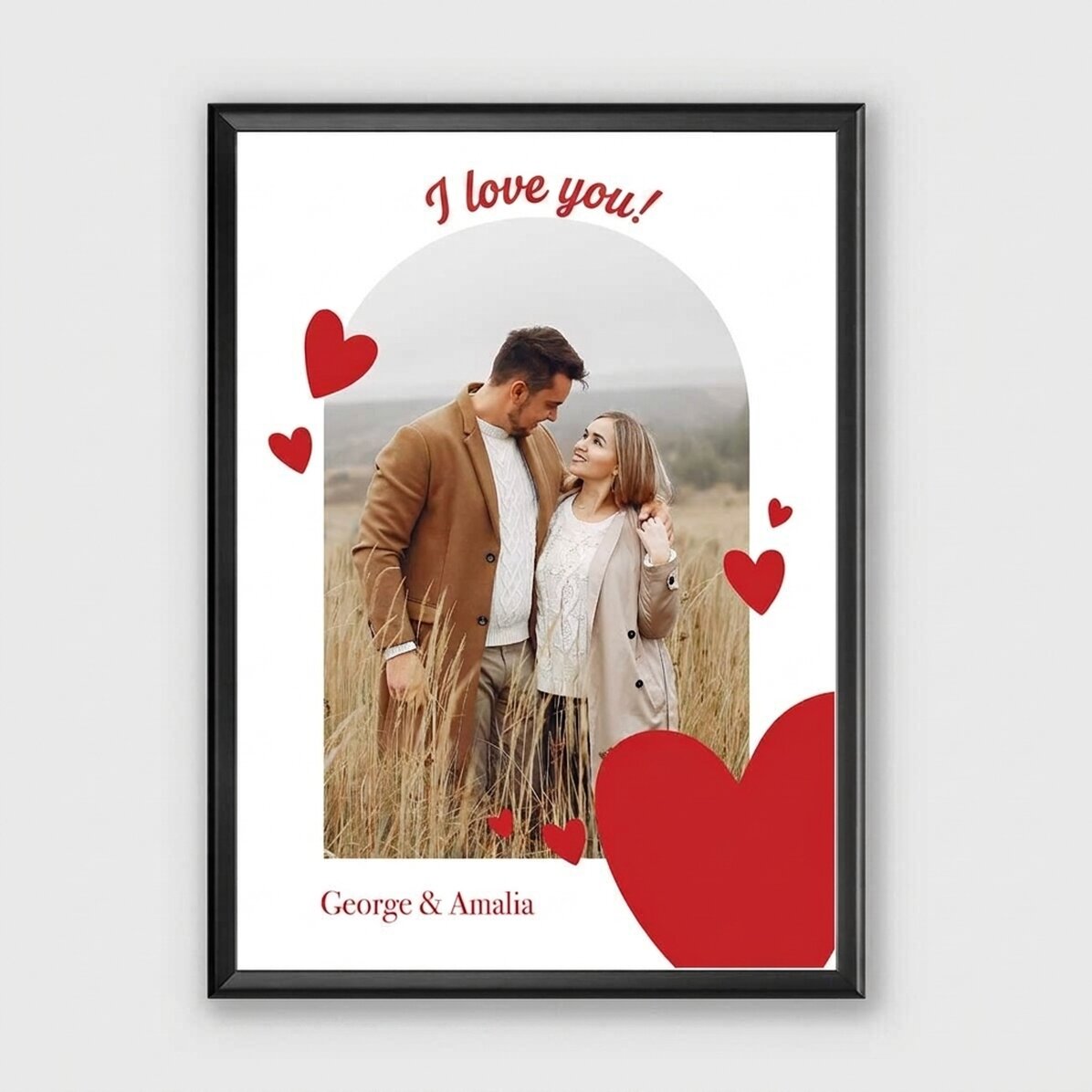 Tableau personnalisé avec une photo et un message - Joyeuse Saint-Valentin !