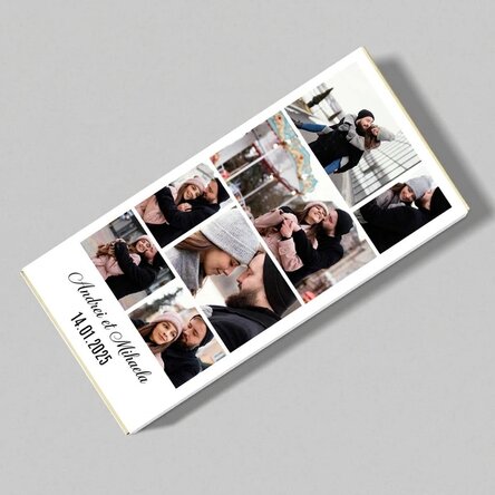 Chocolat personnalisé avec 10 photos et un message