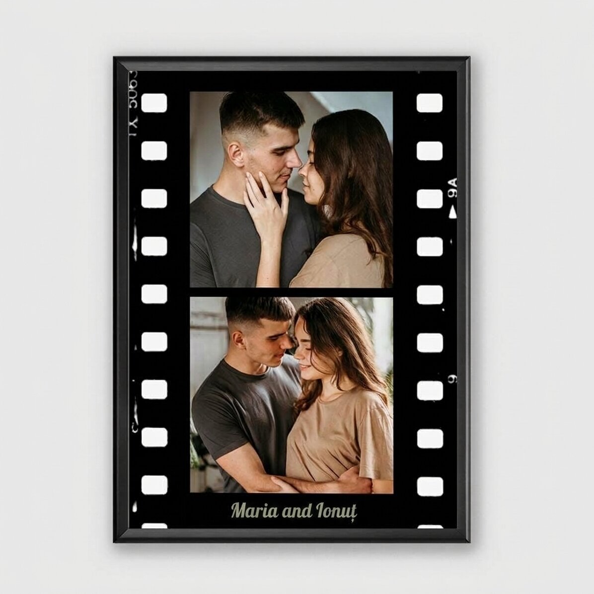Tableau personnalisé avec 2 photos et un texte - Film