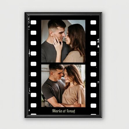 Tableau personnalisé avec 2 photos et un texte - Film