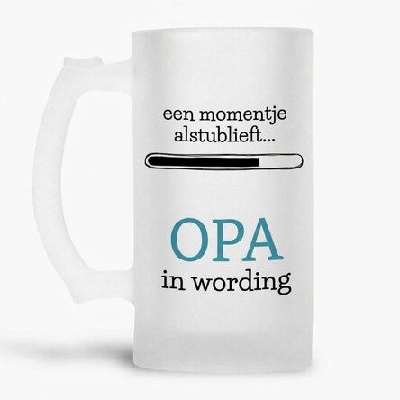 Gepersonaliseerde bierpul met tekst - Op weg naar opa