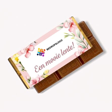 Gepersonaliseerde mini-chocoladetablet met boodschap en logo - Lente