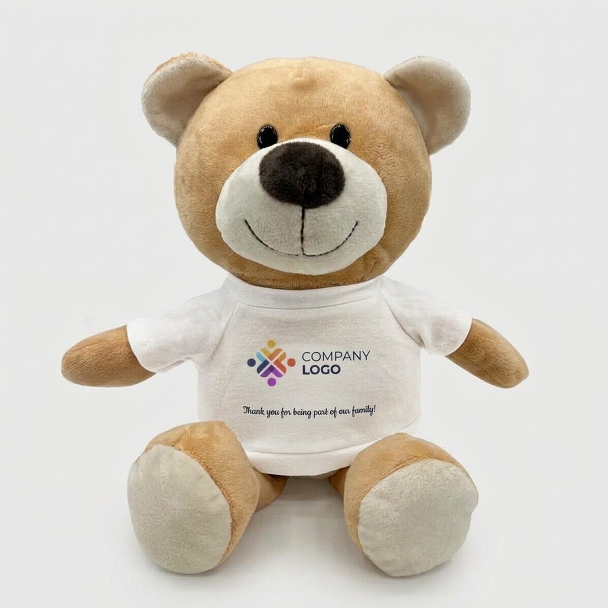 Plus : un ours en peluche personnalisé avec un logo et un texte