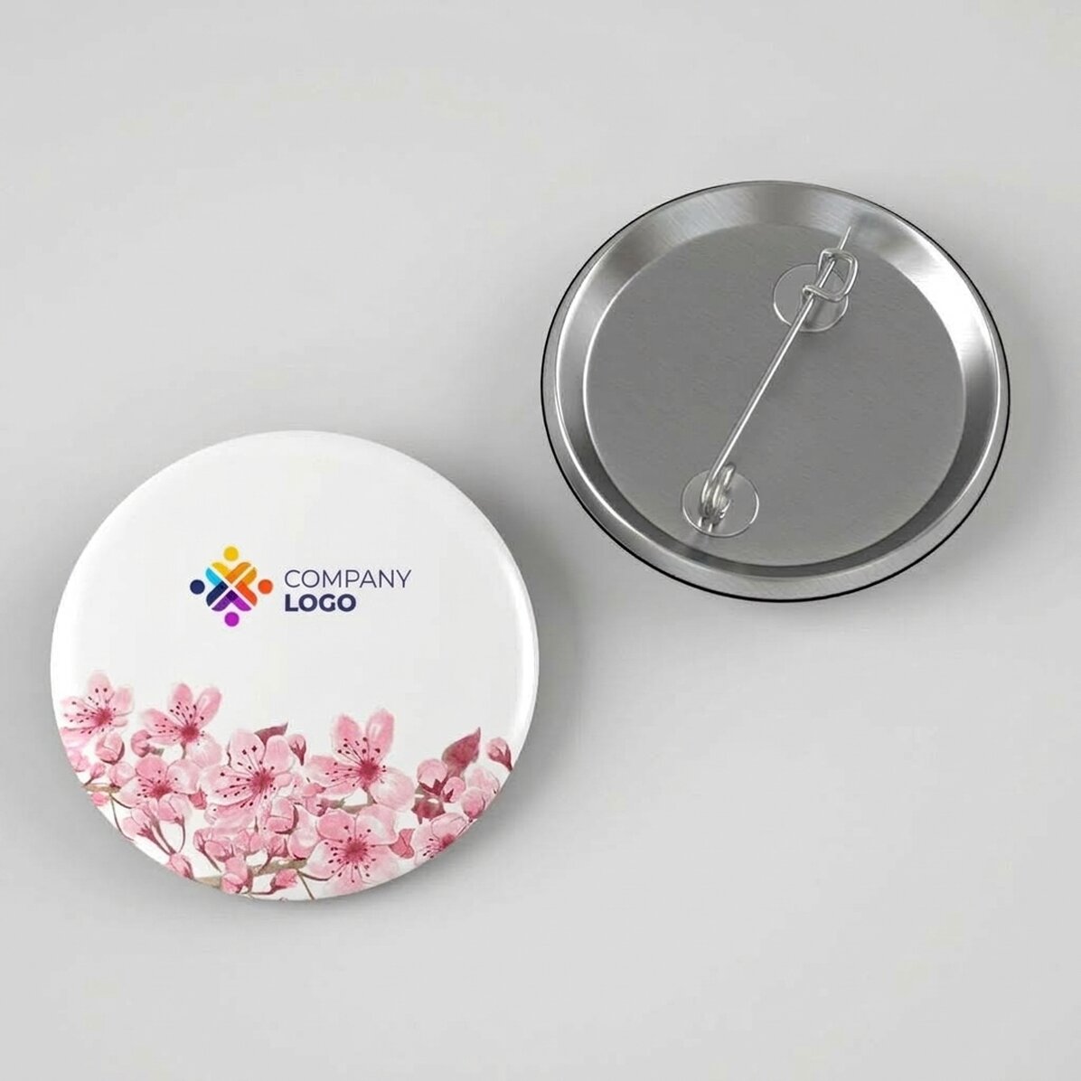 Gepersonaliseerde button met logo - Flowers