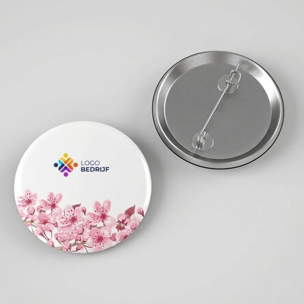 Gepersonaliseerde button met logo - Flowers