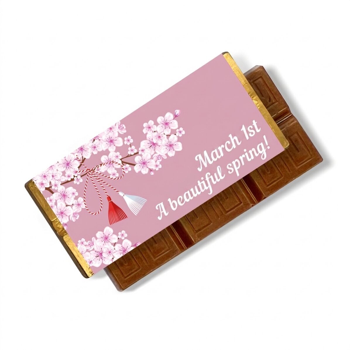 Mini-tablette de chocolat personnalisée avec un message - 1er mars