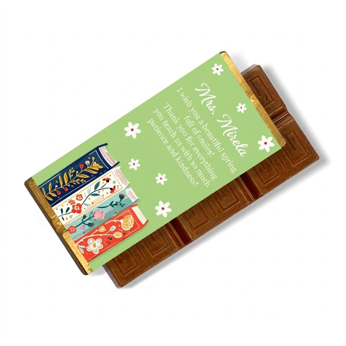 Gepersonaliseerde mini-chocoladereep met boodschap - Books
